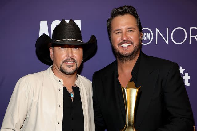 <p>Terry Wyatt/Getty</p> Jason Aldean and Luke Bryan at the ACM Honors on Aug. 21, 2024 in Nashville