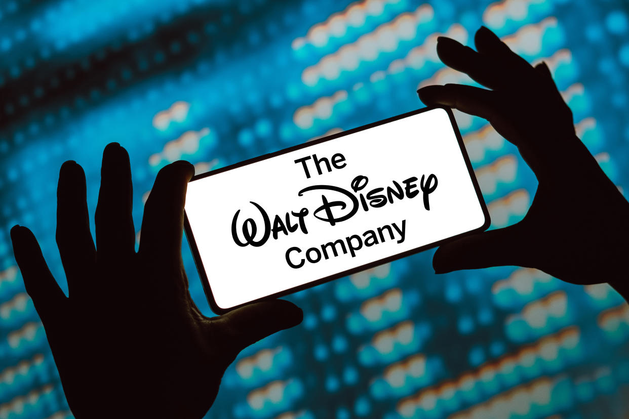 BRAZIL - 2024/02/12: In this photo illustration, the Walt Disney Company logo is displayed on a smartphone screen. (Photo Illustration by Rafael Henrique/SOPA Images/LightRocket via Getty Images)