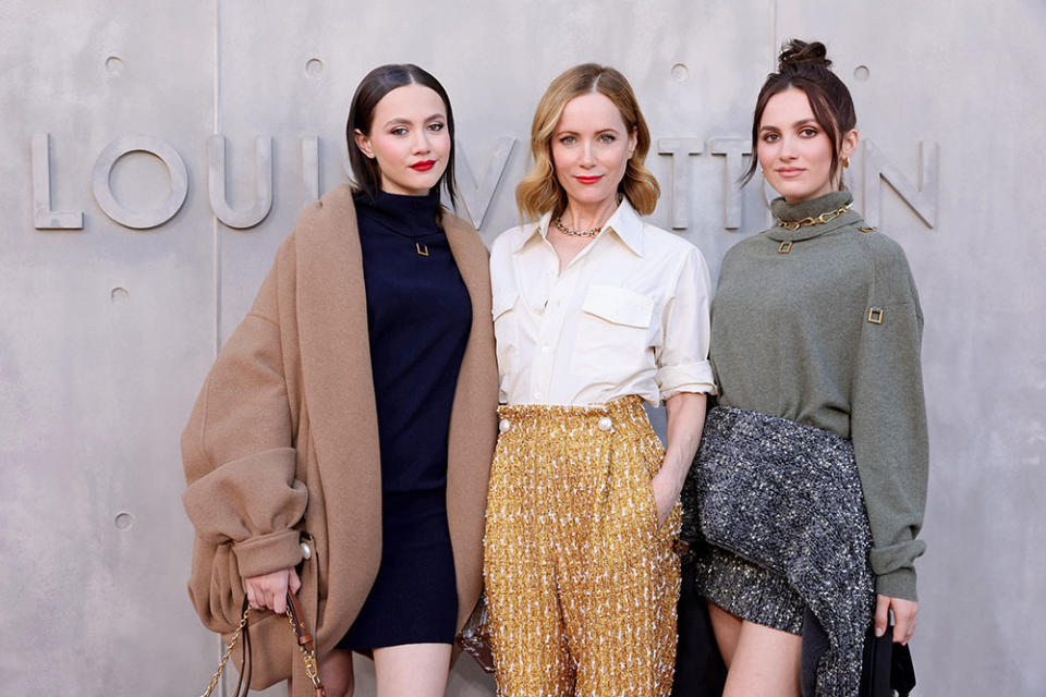 Iris Apatow, Leslie Mann and Maude Apatow attend Louis Vuitton’s 2023 Cruise Show on May 12, 2022, in San Diego, California. - Credit: Emma McIntyre/Getty Images