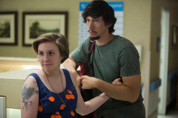 Lena Dunham as Hannah Horvath and Adam Driver as Adam Sackler in "Girls"<p>HBO</p>