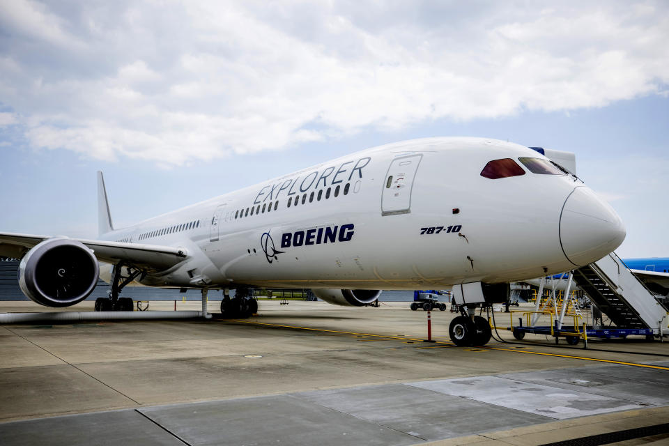 FILE - A Boeing ecoDemonstrator Explorer, a 787-10 Dreamliner, sits on the tarmac at their campus in North Charleston, S.C., May 30, 2023. The Federal Aviation Administration said Monday, May 6, 2024, that it has opened an investigation into Boeing after the beleaguered company reported that workers at a South Carolina plant falsified inspection records on certain 787 planes. Boeing said its engineers have determined that misconduct did not create “an immediate safety of flight issue.” (Gavin McIntyre/The Post And Courier via AP, Pool, File)