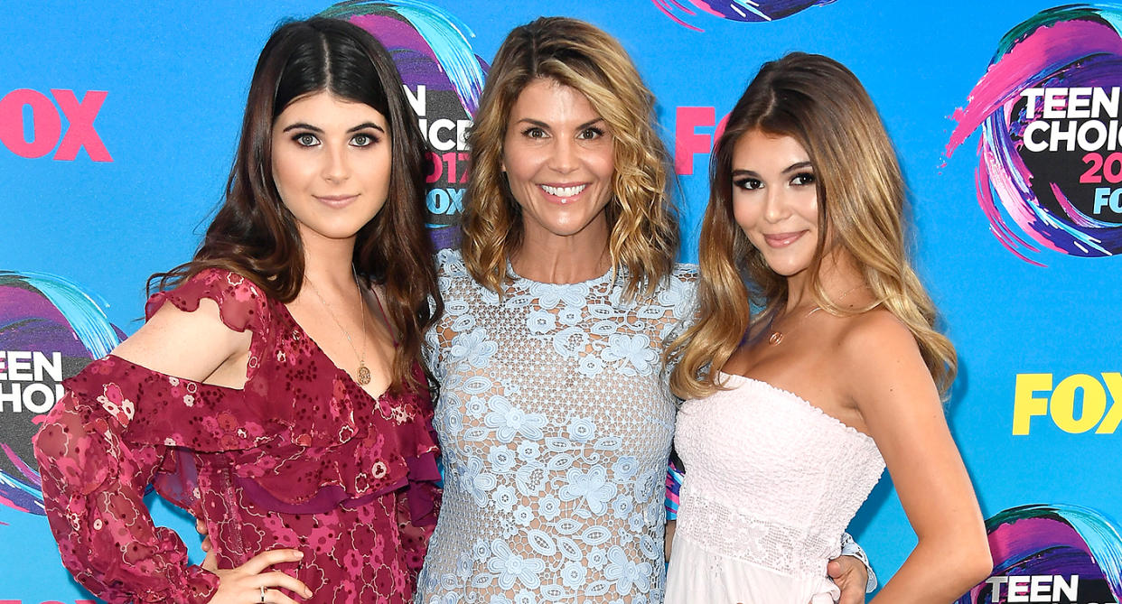 Isabella Giannulli, Lori Loughlin, and Olivia Giannulli at the Teen Choice Awards 2017. (Photo by Frazer Harrison/Getty Images)