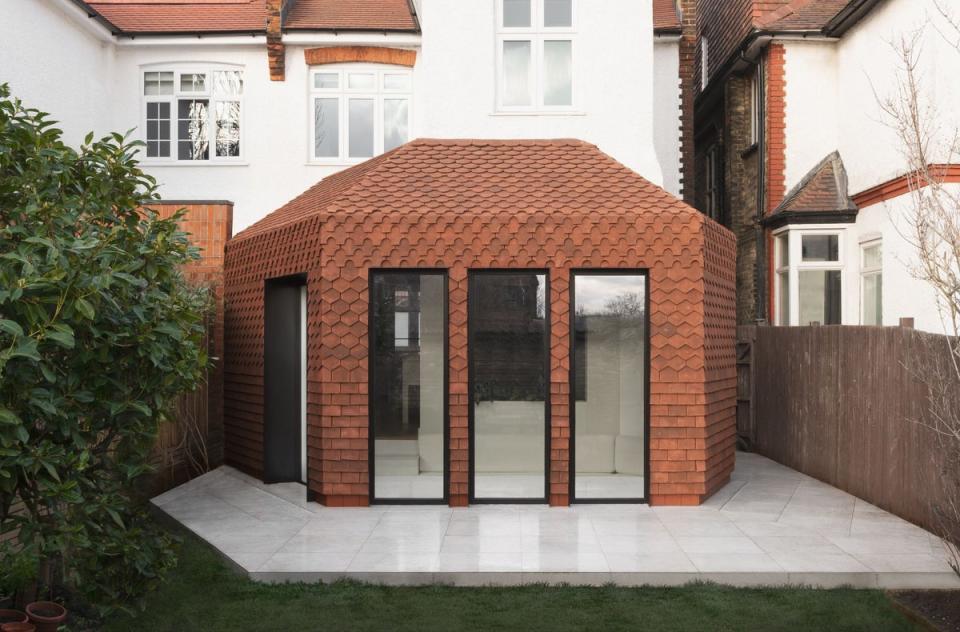 Clay House by Bureau de Change Architects is covered in ornamental tiles (Gilbert McCarragher)