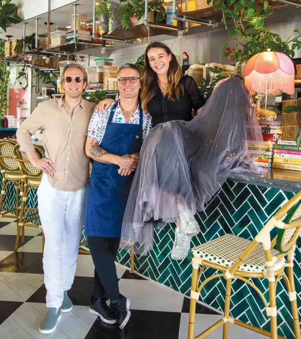 The planned Florence and the Spice Boys restaurant at 257 N. Cattlemen Road, #90, across the street from Barnes & Noble, would be the second for owners (from left) Carl Kolber and husband-and-wife team Florence and Steven Schmitt. Florence and the Spice Boys photo