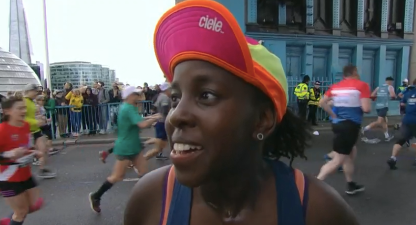 Mum running London Marathon stopped to breastfeed eight-month-old baby [Image: BBC]