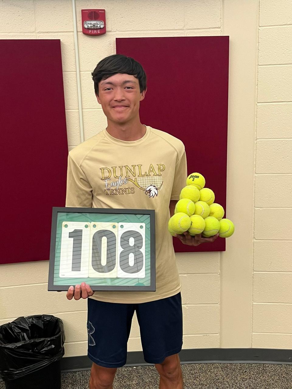 Graham O'Leary wrapped up his Dunlap High School tennis career with 108 wins.