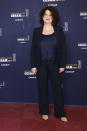 <p>Noémie Lvovsky a porté son choix sur un tailleur-pantalon dans les tons noir et bleu marine. (Photo by Thomas Samson/Pool/Getty Images)</p> 