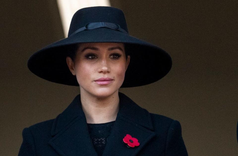 Meghan Markle attends the Remembrance Day service at Cenotaph.