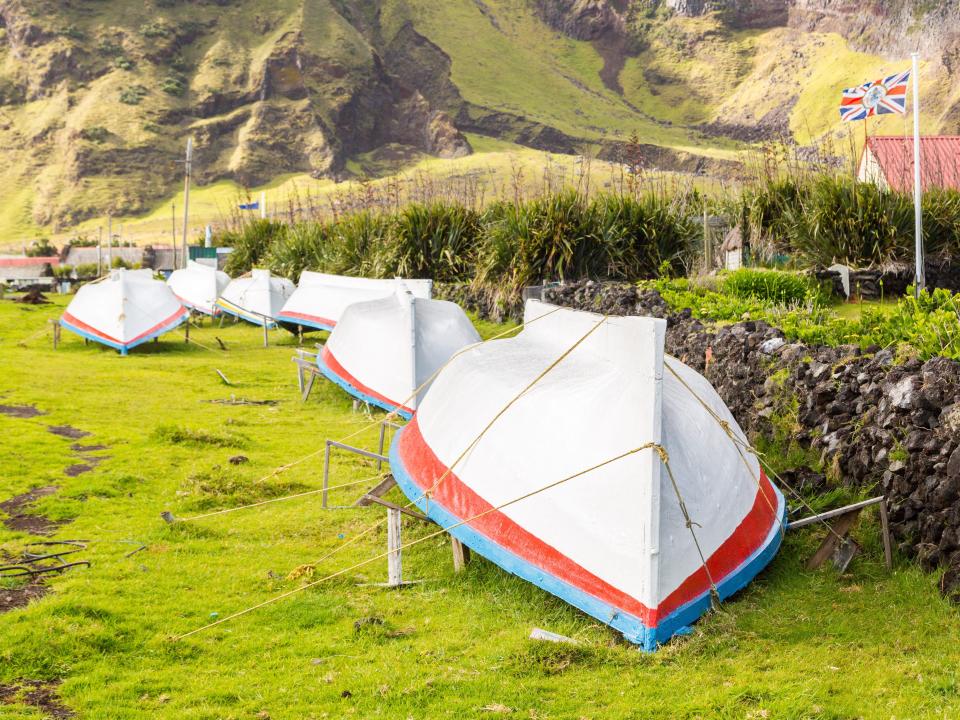 Boats on Edinburgh of the Seas, Tristan da Cunha.