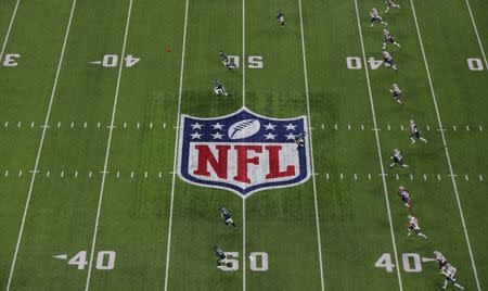 Feb 4, 2018; Minneapolis, MN, USA; General view of the opening kickoff in Super Bowl LII between the Philadelphia Eagles and the New England Patriots at U.S. Bank Stadium. Mandatory Credit: James Lang-USA TODAY Sports