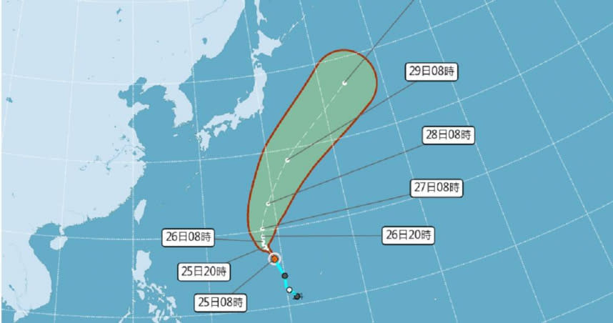 今年第20號颱風「瑪瑙」生成。（圖／中央氣象局）