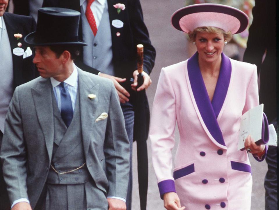 Prince Charles and Princess Diana at the 1990 Royal Ascot.