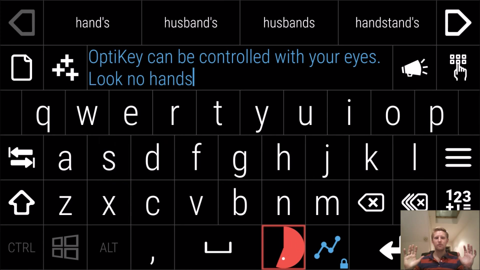 OptiKey handless demo