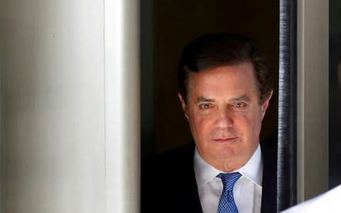 Paul Manafort after an earlier hearing  - Credit: Yuri Gripas/Reuters