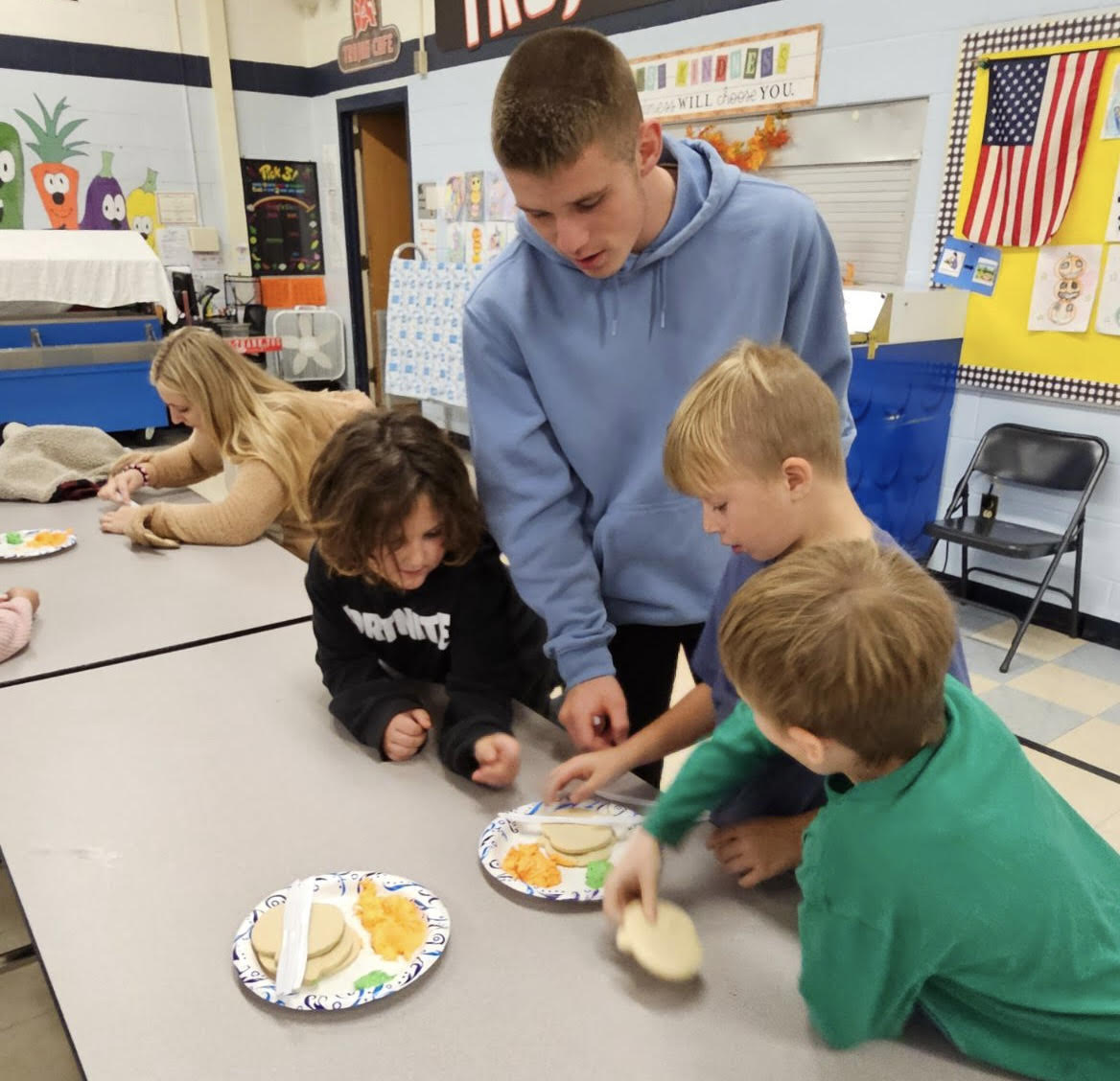 Brandon Combs, Dalton Tisdel, CJ Smith and Kolton Davenport participate in the Big Buddy program at Wenzel Elementary School.