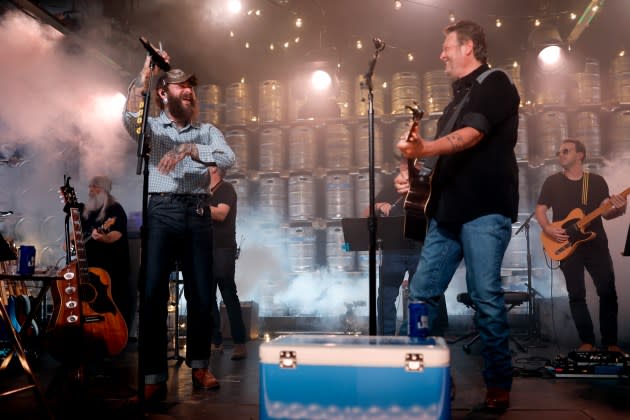 Post Malone brought out guests like Blake Shelton and Hardy at a Nashville concert presented by Bud Light. - Credit: Jason Kempin/Getty Images for Bud Light