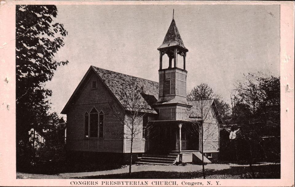 The First Presbyterian Church of Congers, NY, is shown in this undated postcard.
