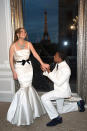 <p>Nick Cannon was so infatuated with Mariah Carey that he proposed to her <i>twice</i>. One night when the Empire State Building was lit up in her favorite colors — pink and purple — Cannon seized upon the opportunity and escorted her to the rooftop of her Manhattan apartment where he dropped to one knee and presented her with a 17-carat diamond that he had hidden inside of a candy ring pop. A few days later, he fulfilled Mariah’s fantasy of being abducted by her knight in shining armor. “He sort of kidnapped me and took me on a helicopter ride,” she told <i><a href="http://www.people.com/people/article/0,,20211210,00.html" rel="nofollow noopener" target="_blank" data-ylk="slk:People;elm:context_link;itc:0;sec:content-canvas" class="link ">People</a></i>. “Then he re-proposed.” The couple — who are parents to twins Monroe and Moroccan — divorced in December 2014. Cannon is still single while Carey recently got engaged to Australian billionaire James Packer. Her new bling is 35 carats! <i>(Photo: Pascal Le Segretain/Getty Images)</i></p>