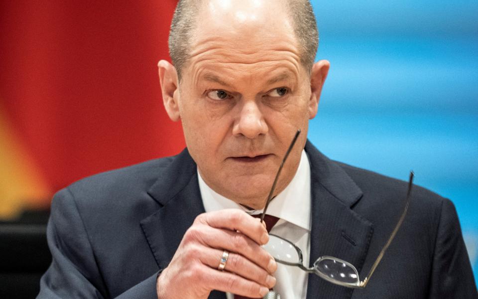German Chancellor Olaf Scholz attends a meeting of the Federal security cabinet on the Ukraine crisis in Berlin, Germany, March 4, 2022. Michael Kappeler/Pool via REUTERS - POOL/REUTERS