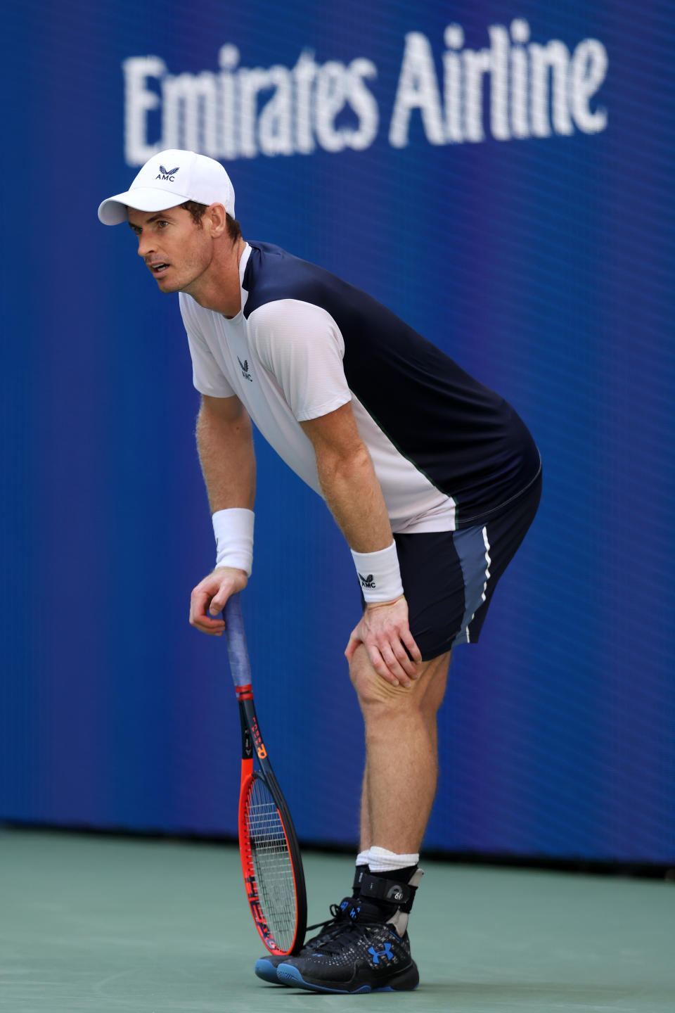 Andy Murray reacts after a point.