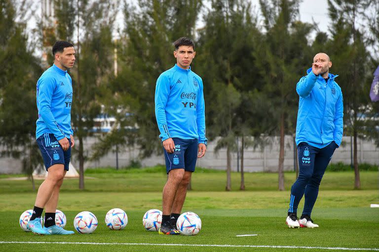 Entrenamiento de la selección argentina de fútbol Sub 23 ene l predio AFA en Ezeiza. DT javier MAscherano