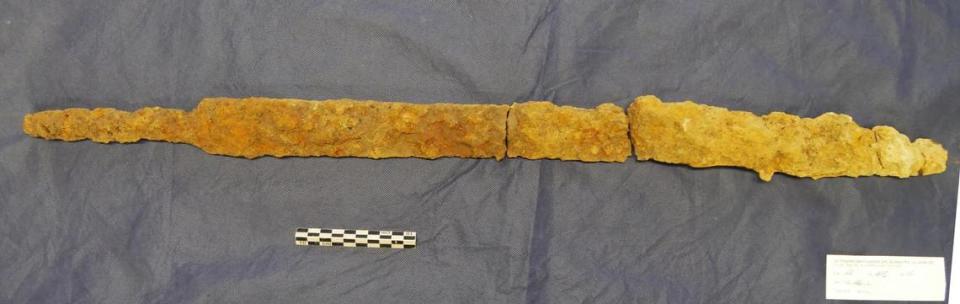 One of the swords found at the site.