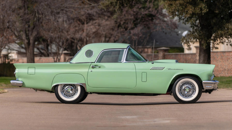 A fully restored 1957 Ford Thunderbird.