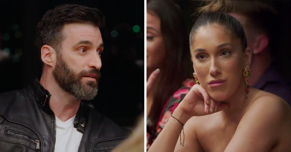 MAFS' Anthony Cincotta and Selin Mengu arguing.