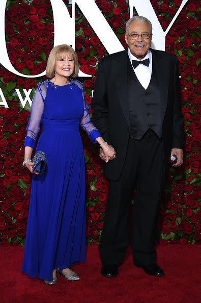 2016: Actors James Earl Jones and Cecilia Hart attend the 70th annual Tony Awards at The Beacon Theatre on June 12, 2016, in New York City.