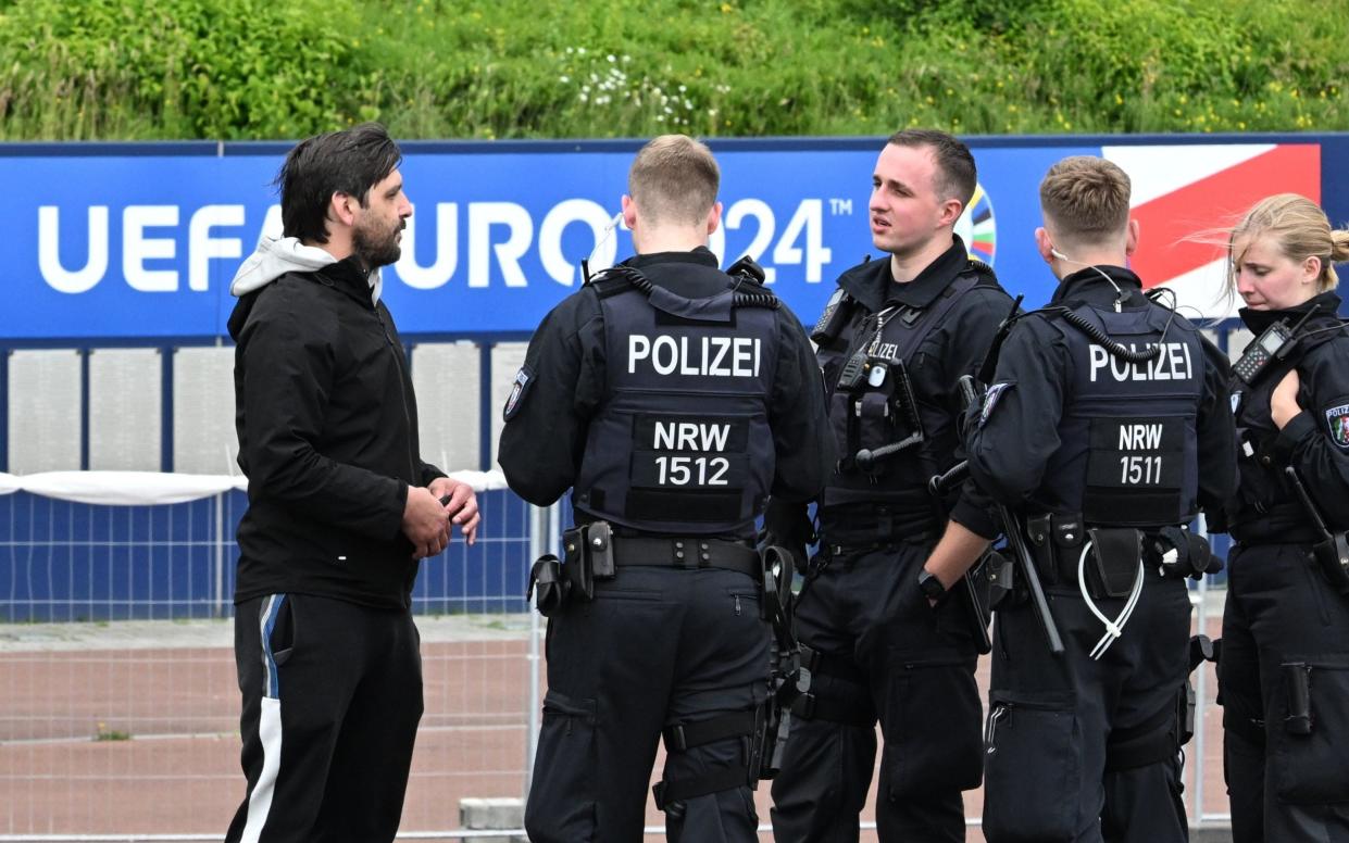 German Police in Gelsenkirchen where England play their first game in the Euro 2024 competition on Sunday