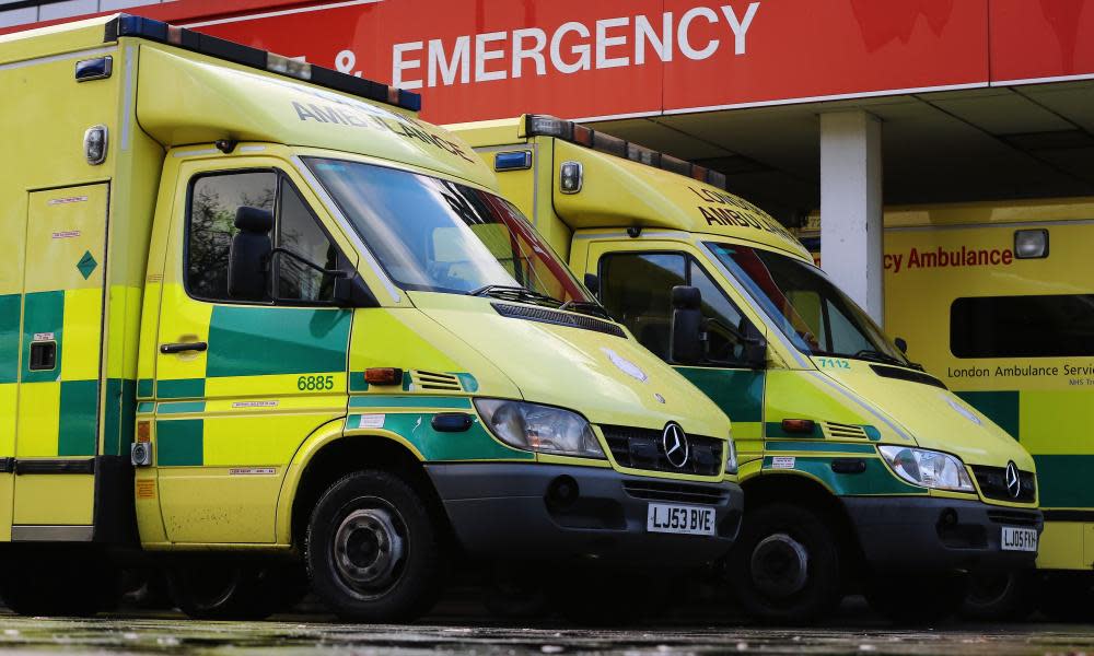 Ambulances outside a hospital in London