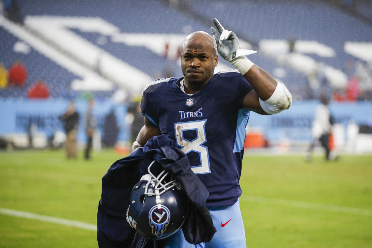 Adrian Peterson #8 of the Tennessee Titans