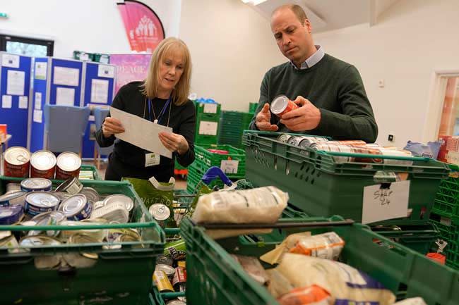 prince william pack bags food bank