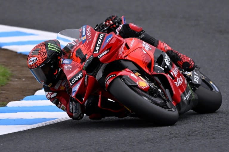 Ducati Lenovo Team rider Francesco Bagnaia of Italy rides his motorcycle during the MotoGP class qualifying session of MotoGP Japanese Grand Prix at the Mobility Resort Motegi (Toshifumi KITAMURA)