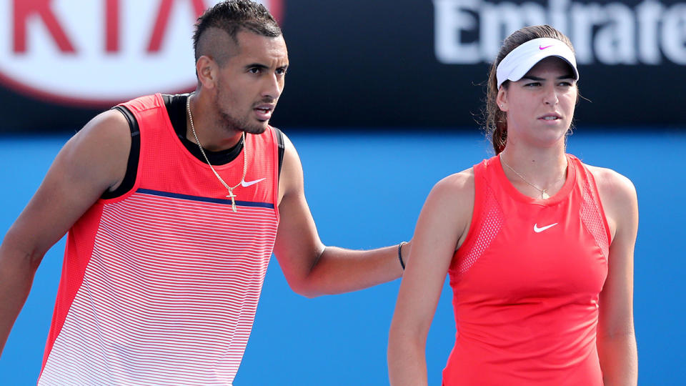 Nick Kyrgios, pictured here with former girlfriend Ajla Tomljanovic in 2016.