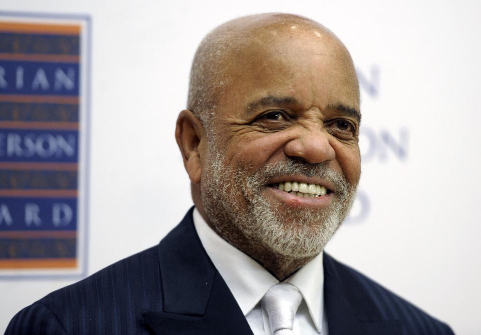 FILE - In this Nov. 19, 2013 file photo, Berry Gordy arrives arrives to a photo call before the Marian Anderson Award Gala at the Kimmel Center for the Performing Arts, in Philadelphia. The legendary singer Aretha Franklin and Motown founder Berry will be honored at the 2014 BET Honors. The network announced Thursday, Jan. 16, 2014, that rapper-actor Ice Cube, American Express CEO Ken Chenault and photographer and video artist Carrie Mae Weems will also receive tributes at the event. (AP Photo/Michael Perez, File)