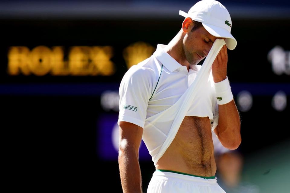 Novak Djokovic was beaten in a three-set thriller (Adam Davy/PA) (PA Archive)