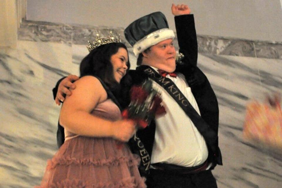 Anna Anderson and Zane Wales, students with Down Syndrome crowned prom king and queen