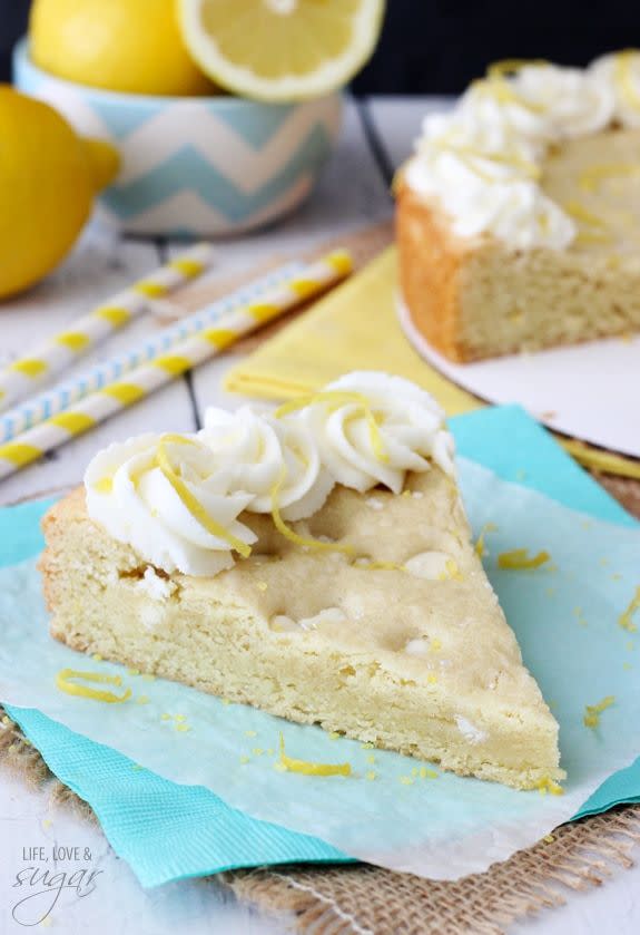 <p>It tough to get sick of something as delicious as lemon chess pie, but when cookie season rolls around, Virginians can stay true to the Southern classic by baking up this Lemon Cookie Cake and serving it by the slice.</p><p>Get the recipe from <a href="https://www.lifeloveandsugar.com/2014/07/11/lemon-cookie-cake/" rel="nofollow noopener" target="_blank" data-ylk="slk:Life, Love and Sugar;elm:context_link;itc:0;sec:content-canvas" class="link ">Life, Love and Sugar</a>.</p>