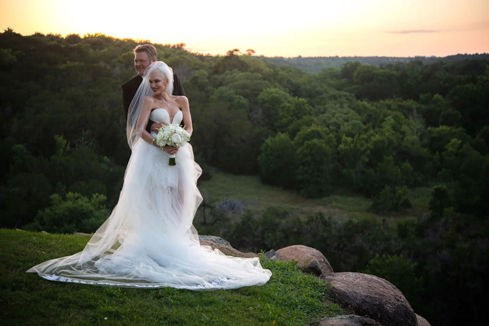 <p>The longtime loves have tied the knot! Stefani and Shelton <a href="https://people.com/music/blake-shelton-gwen-stefani-married-oklahoma-wedding/" rel="nofollow noopener" target="_blank" data-ylk="slk:said "I do";elm:context_link;itc:0;sec:content-canvas" class="link ">said "I do"</a> on July 3, more than eight months after their <a href="https://people.com/music/gwen-stefani-blake-shelton-engaged/" rel="nofollow noopener" target="_blank" data-ylk="slk:engagement;elm:context_link;itc:0;sec:content-canvas" class="link ">engagement</a> in October 2020, PEOPLE confirmed.</p> <p><a href="https://pagesix.com/2021/07/04/blake-shelton-and-gwen-stefani-married-in-intimate-ceremony/" rel="nofollow noopener" target="_blank" data-ylk="slk:Page Six first posted photos;elm:context_link;itc:0;sec:content-canvas" class="link ">Page Six first posted photos</a> of what looked to be intimate, at-home wedding festivities at the country singer's Tishomingo ranch in Oklahoma. On July 5, Stefani confirmed the happy news, sharing <a href="https://www.instagram.com/p/CQ9voUdDm0k/" rel="nofollow noopener" target="_blank" data-ylk="slk:a series of romantic shots from their nuptials;elm:context_link;itc:0;sec:content-canvas" class="link ">a series of romantic shots from their nuptials</a> on Instagram, writing, "<a href="https://www.instagram.com/p/CQ9voUdDm0k/" rel="nofollow noopener" target="_blank" data-ylk="slk:dreams do come true;elm:context_link;itc:0;sec:content-canvas" class="link ">dreams do come true</a>."</p> <p><a href="https://people.com/music/carson-daly-on-officiating-blake-shelton-gwen-stefani-wedding/" rel="nofollow noopener" target="_blank" data-ylk="slk:Carson Daly officiated for the couple;elm:context_link;itc:0;sec:content-canvas" class="link ">Carson Daly officiated for the couple</a>, and shared details about the ceremony on <i>Today</i>. "It was incredible to be a part of such an important moment in their lives. The ceremony was a perfect blend of country and glamour, of course, just like Blake and Gwen," he said. "... The wedding, the best way to describe it, is it was perfectly them the whole weekend and the marriage itself. It was as elegant and refined and cool as Gwen is and it was [as] country and down-home and fun as Blake is."</p>