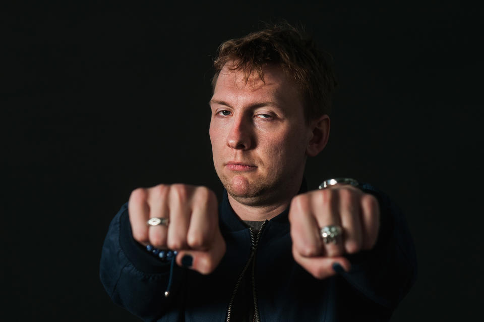 EDINBURGH, SCOTLAND - AUGUST 16:  Joe Lycett attends a photocall during the Edinburgh International Book Festival on August 16, 2017 in Edinburgh, Scotland.  (Photo by Simone Padovani/Awakening/Getty Images)