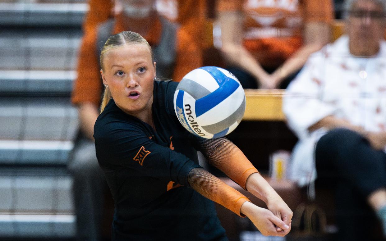 Texas libero Emma Halter and the Longhorns received a No. 2 seed in the NCAA volleyball tournament and will host Texas A&M in a first-round match Thursday at 6 p.m. at Gregory Gymnasium.