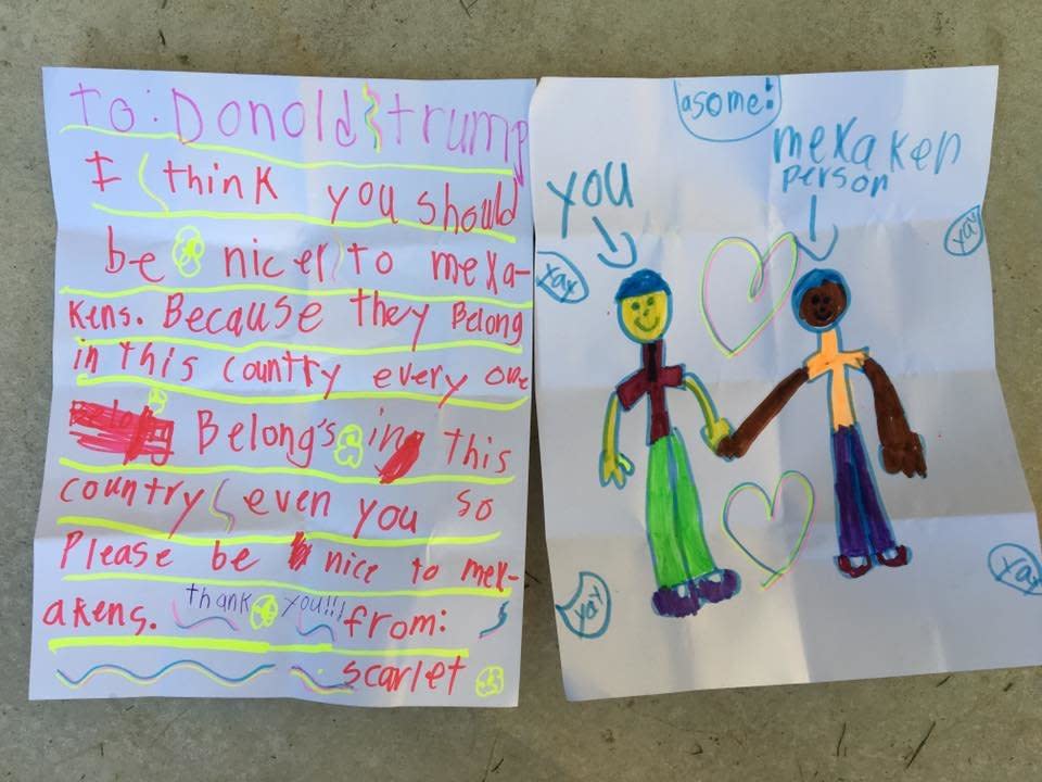 Scarlet, a young girl, writes to President-elect Donald Trump about kindness and diversity. (Photo: Dear President Trump: Letters from Kids About Kindness)