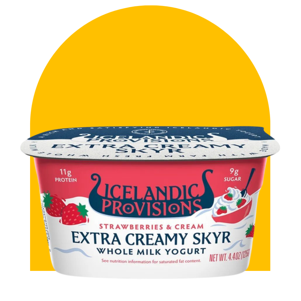 <p><a href="https://go.redirectingat.com?id=74968X1596630&url=https%3A%2F%2Fwww.instacart.com%2Fproducts%2F37373844-icelandic-skyr-xcrmy-wm&sref=https%3A%2F%2Fwww.goodhousekeeping.com%2Fhealth%2Fdiet-nutrition%2Fa60006353%2Fbest-snack-awards-2024%2F" rel="nofollow noopener" target="_blank" data-ylk="slk:Shop Now;elm:context_link;itc:0;sec:content-canvas" class="link ">Shop Now</a></p><p>Strawberries & Cream Extra Creamy Skyr</p><p>$1.99</p>