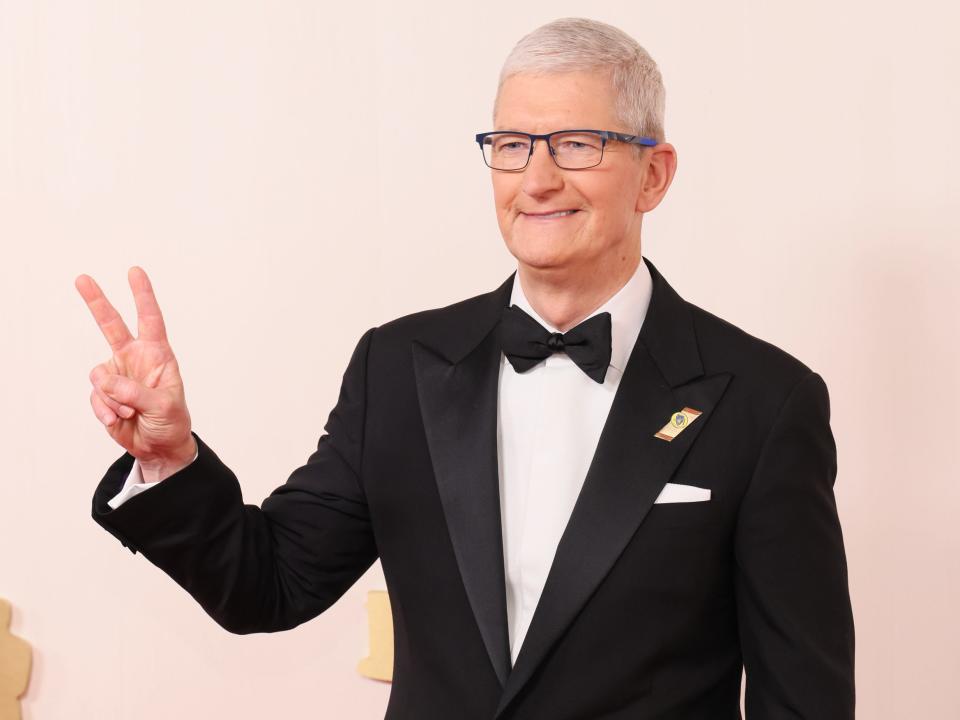 A photo of Tim Cook at the 2024 Oscars