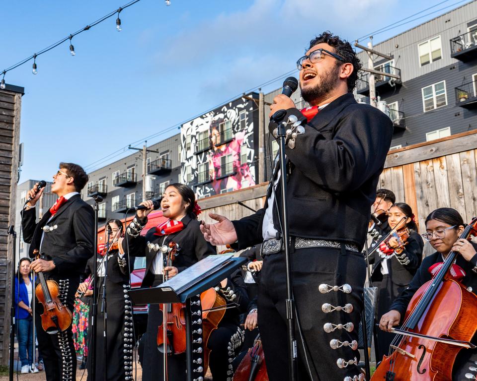 Mariachi Juvenil, UCC performs during “El Grito Celebration” hosted by Zócalo & Mercadera Market in honor of Mexican Independence Day and Hispanic Heritage Month on Sunday September 17, 2023 at Zócalo Food Park in Milwaukee, Wis.