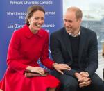 <p>Kate and Will laugh together during a visit to the McBride Museum.<br></p>