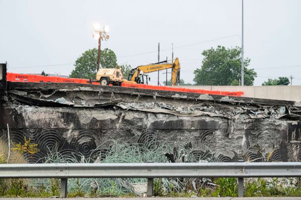 PHOTO: Aftermath of an elevated section of Interstate 95 that collapsed, in Philadelphia, June 12, 2023. (Matt Rourke/AP)