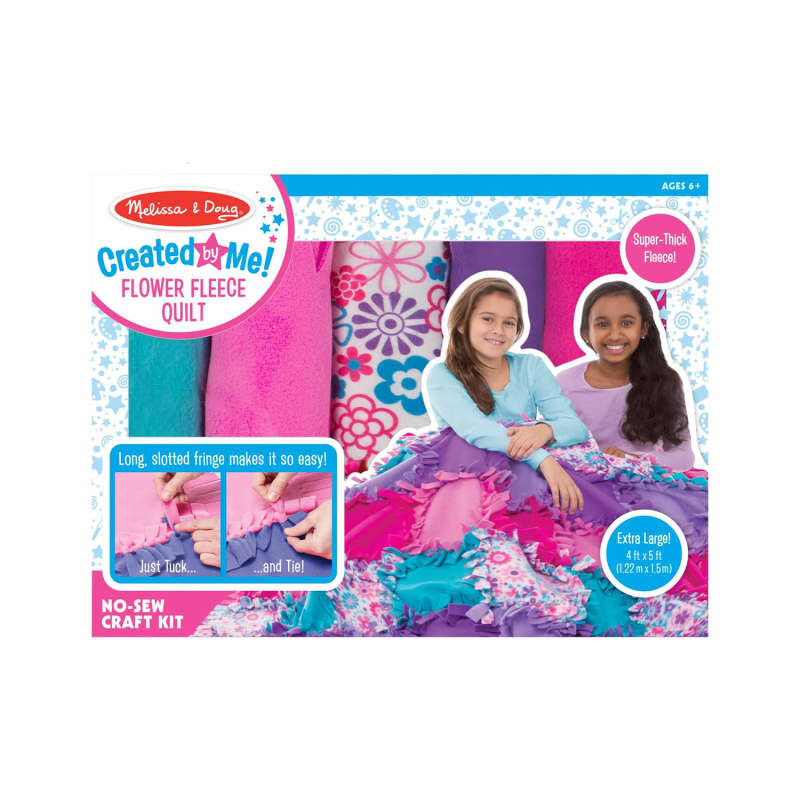 Melissa & Doug Created by Me! Flower Fleece Quilt No-Sew Craft Kit