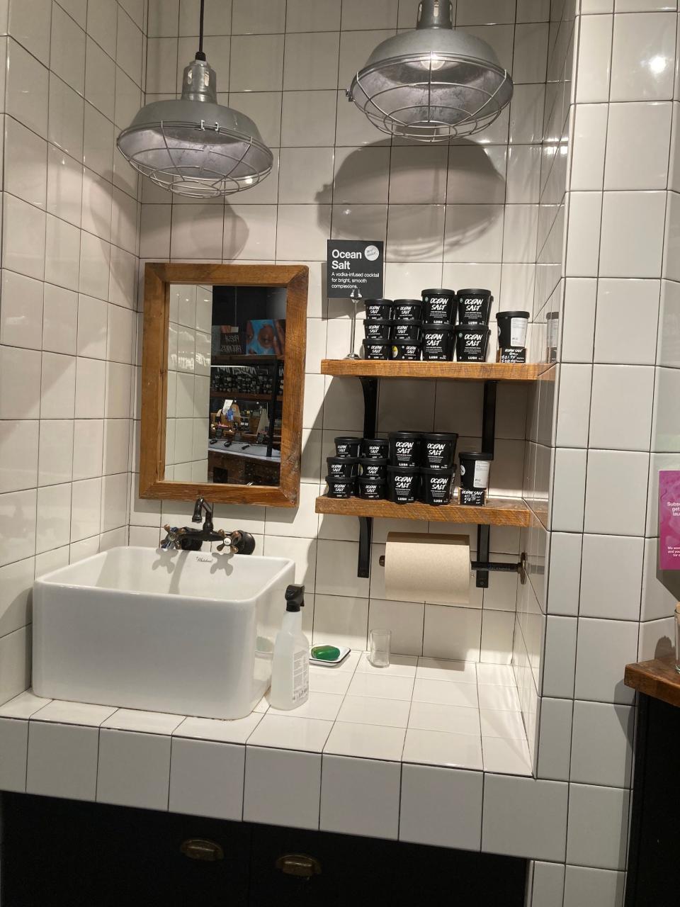 Lush store in US Indianapolis soap products sink